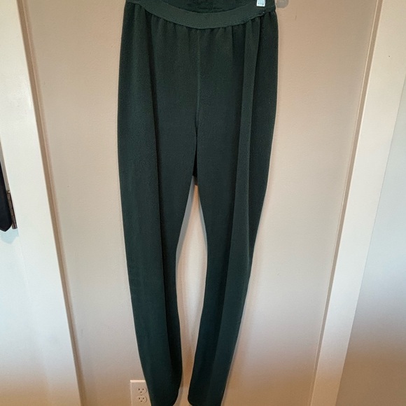 Vntg Patagonia Men's Dark Green Fleece Joggers Medium - Picture 2 of 4